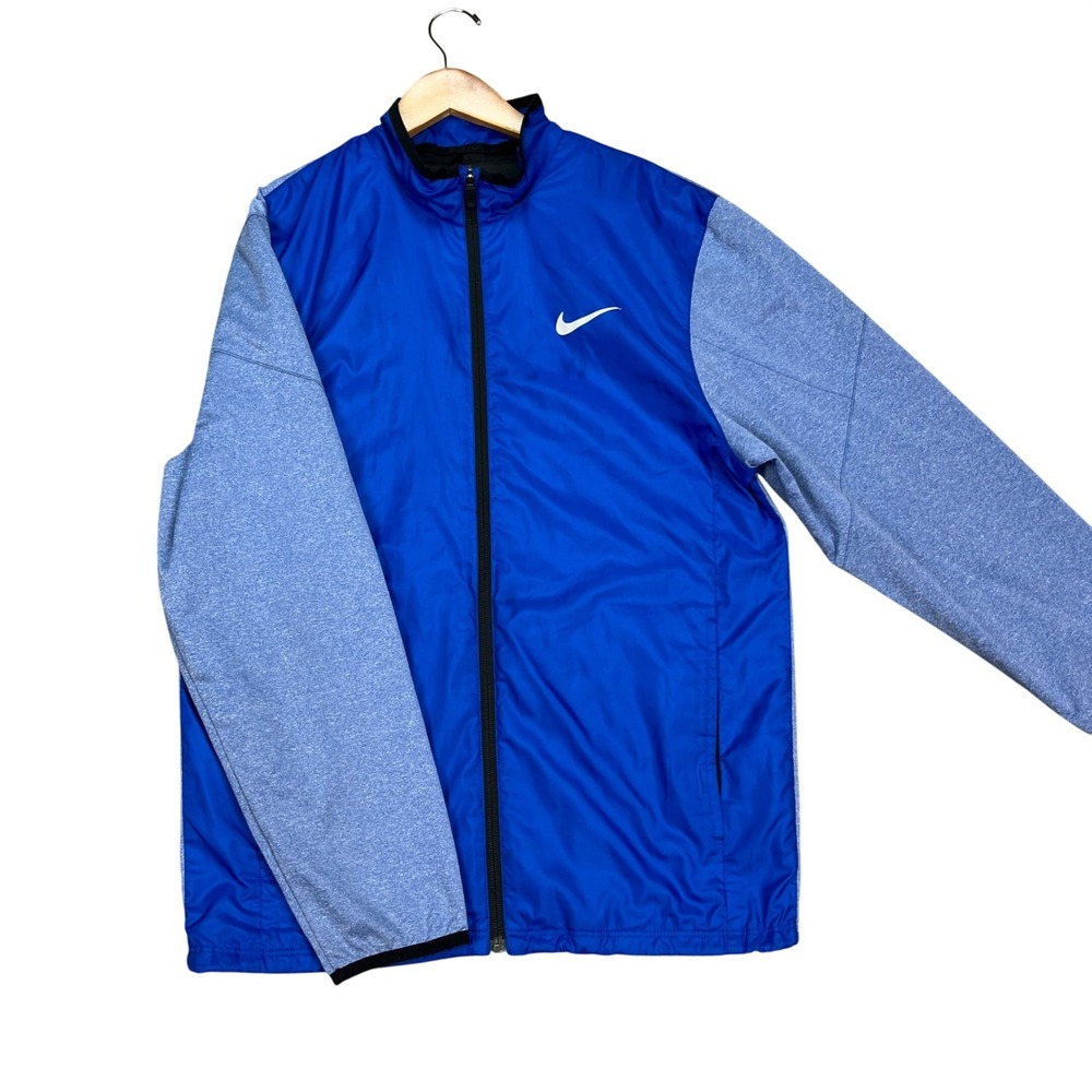 Nike Golf Jacket Mens Small Blue Full Zip Hybrid Windbreaker Performance